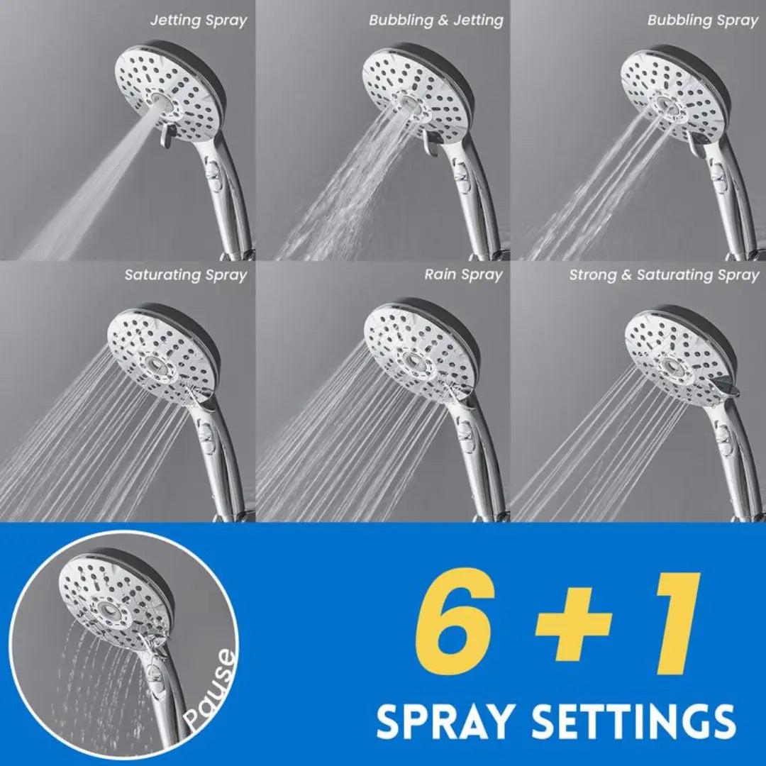 DRAXORY Dual Shower Head | 8" Rainfall + Handheld | Adjustable Height | High Pressure | Luxury Standing Shower