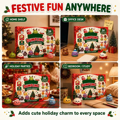 Merry Squish – Calendario de Adviento Squishy 2026 para niños, 24 sorpresas de dumplings kawaii, regalo de cuenta regresiva de Navidad para niñas y niños, detalle para el calcetín navideño