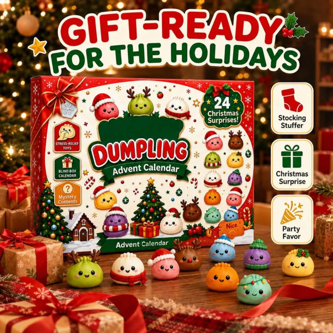 Merry Squish – Calendario de Adviento Squishy 2026 para niños, 24 sorpresas de dumplings kawaii, regalo de cuenta regresiva de Navidad para niñas y niños, detalle para el calcetín navideño