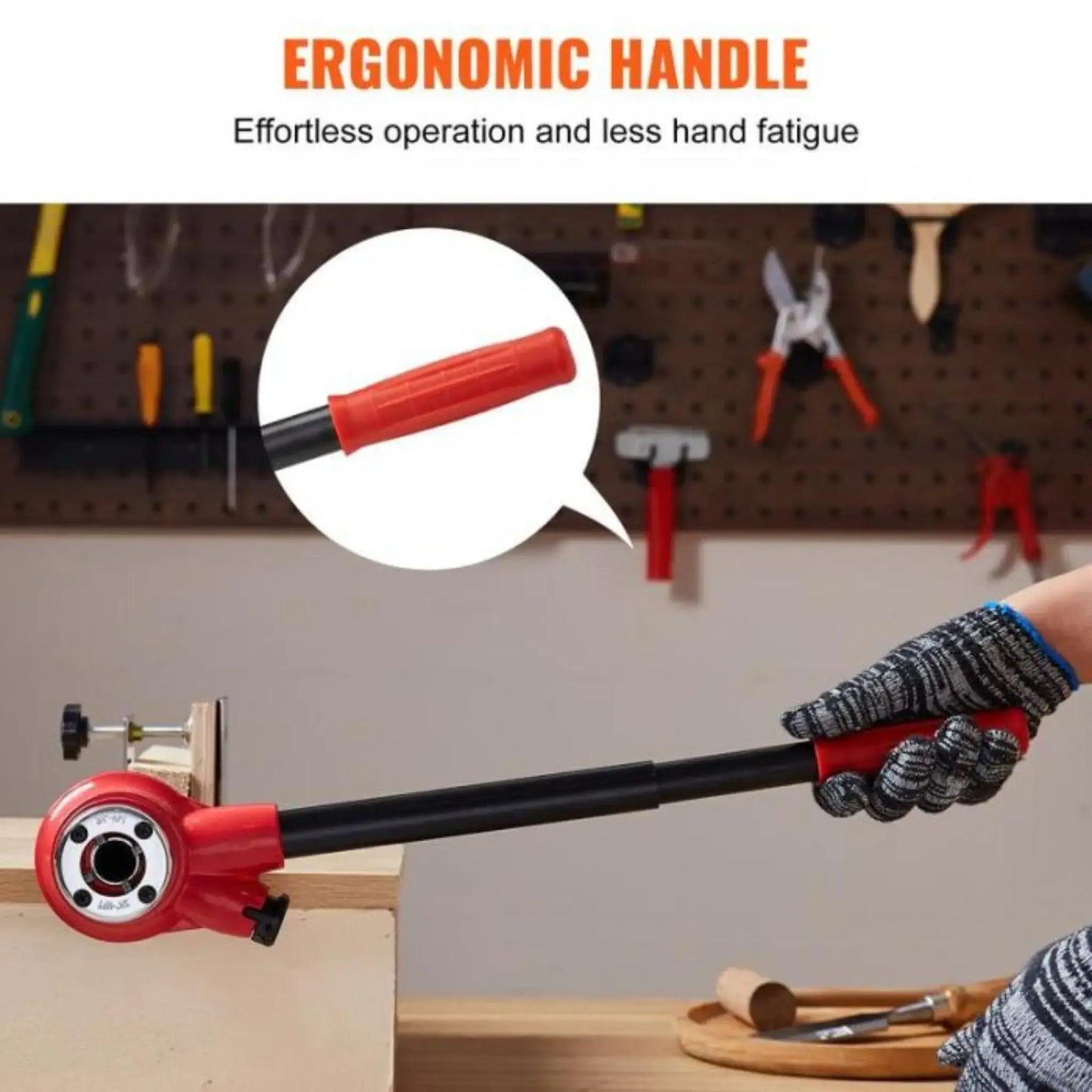 Draxory Plumber's Pipe Tapping Kit Manual Plumbing Steel Threader Set with 6 Dies  for Water and Gas Pipe Fitting KATSU 318504