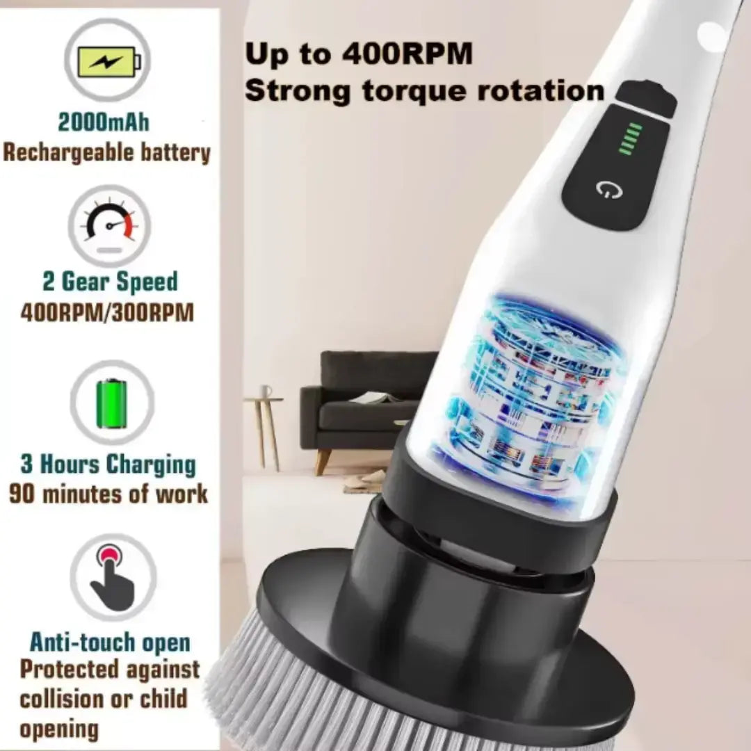 DRAXORY ™ PowerScrub Electric Spin Scrubber