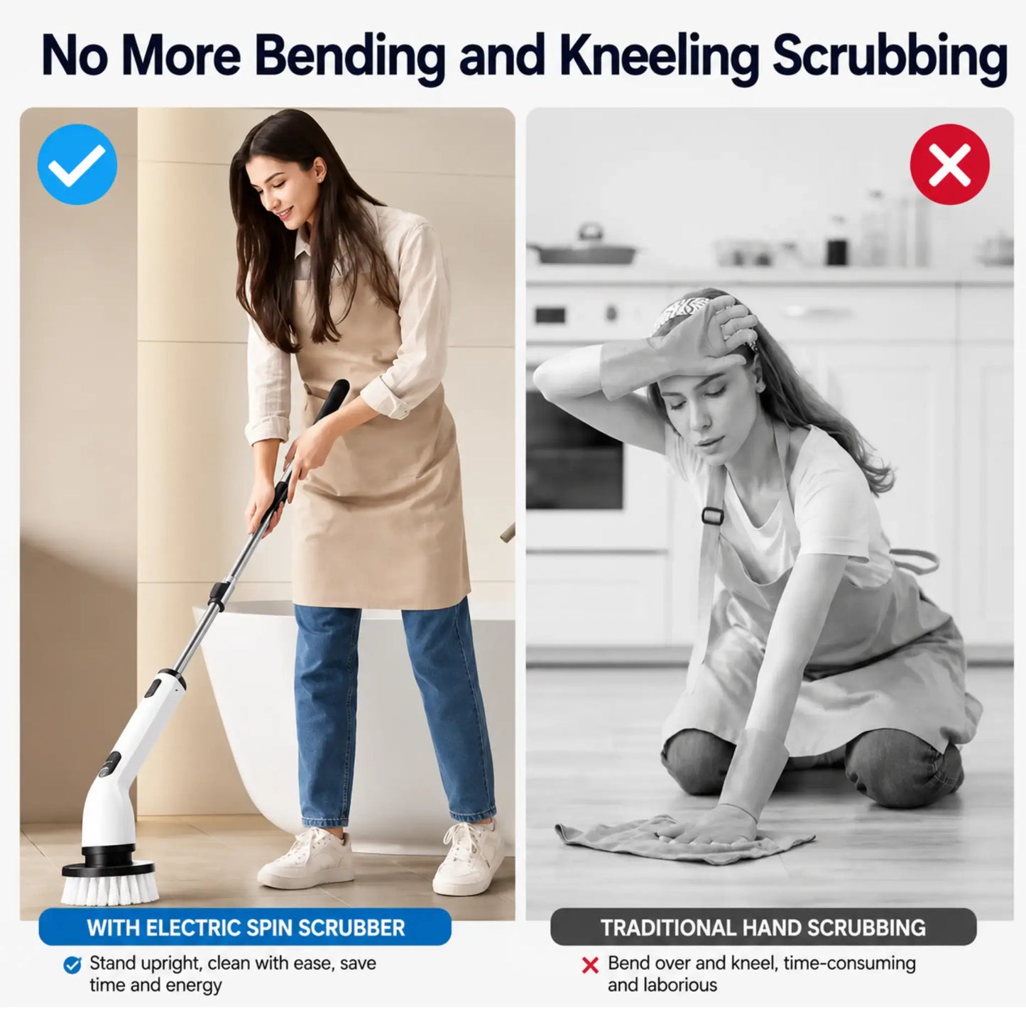 DRAXORY ™ PowerScrub Electric Spin Scrubber