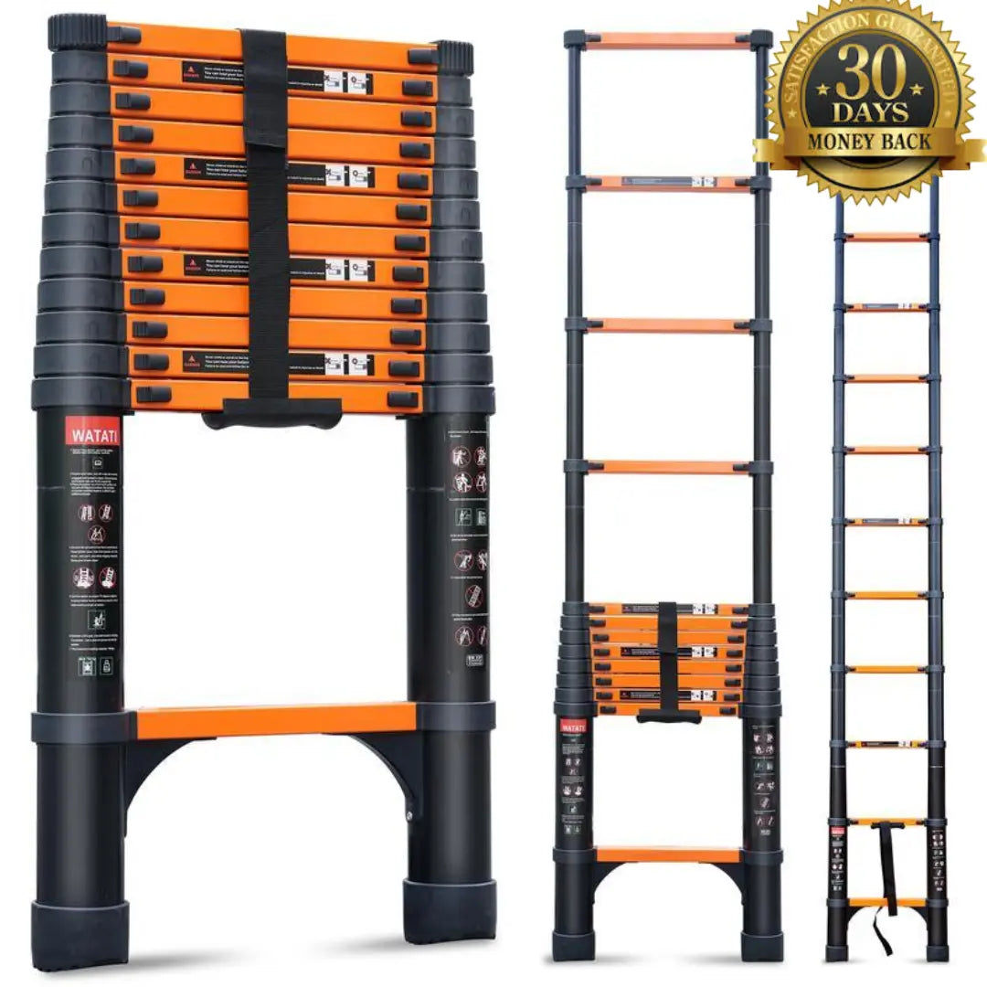 Escalera telescópica DRAXORY de 20 pies: escalera de extensión de aluminio plegable para el hogar y vehículos recreativos (RV)