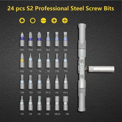 DRAXORY Precision 24in1 magnetic ratchet screwdriver set Detachable T - handle magneticizer Fix furniture, electronics & glasses