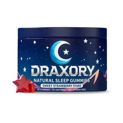 Draxory Natuurlijke Slaapgummies - 30 Porties - Zoete Aardbei Sterren (Melatoninevrij)
