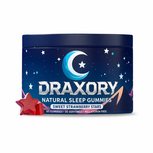 Draxory Natuurlijke Slaapgummies - 30 Porties - Zoete Aardbei Sterren (Melatoninevrij)