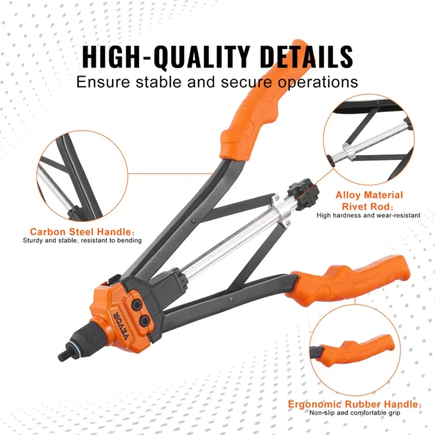 DRAXORY Manual Rivet Nut Riveter 35cm Threaded Insert Pliers with 7 Ma ...