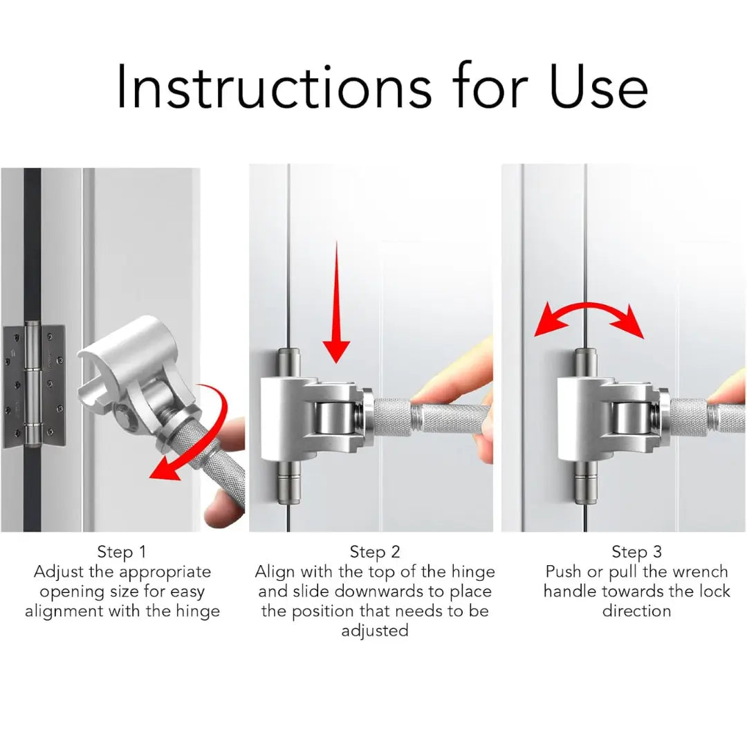 DRAXORY Door Hinge Adjustment Tool, Universal Adjustable Stainless Steel Key for Interior and Exterior Door Hinges