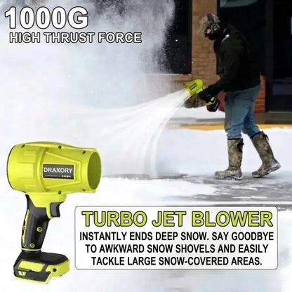 DRAXORY Leaf Blower 21V - 600 CFM Turbo Jet Handheld Leaf Blower for Garden, Patio & Car Drying - Includes FREE Battery and Fast Charger