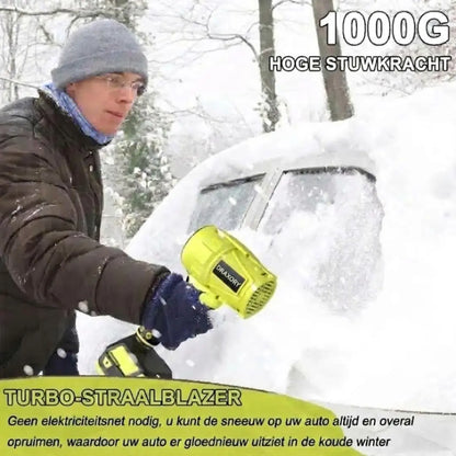 DRAXORY Soplador de hojas 21V - Soplador de hojas manual Turbo Jet de 600 CFM para jardín, terraza y secado de coches - Incluye batería y cargador rápido GRATIS