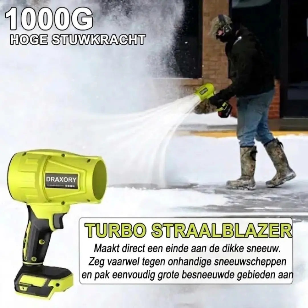 DRAXORY Soplador de hojas 21V - Soplador de hojas manual Turbo Jet de 600 CFM para jardín, terraza y secado de coches - Incluye batería y cargador rápido GRATIS