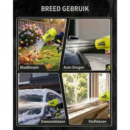 DRAXORY Soplador de hojas 21V - Soplador de hojas manual Turbo Jet de 600 CFM para jardín, terraza y secado de coches - Incluye batería y cargador rápido GRATIS