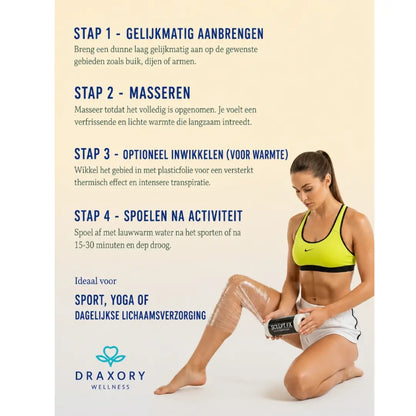 Draxory Verstevigende crème tegen cellulitis & hydraterende bodylotion voor een egalere huid