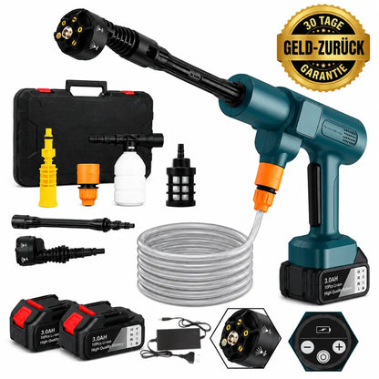 DRAXORY Cordless Portable Pressure Washer, Compatible with Makita 18V Batteries – Portable Cleaning Device with Brushless Motor, 6-in-1 Nozzle, and 4 Adjustable Levels for Car, Floor, Fence, and Walls + FREE BATTERY + CHARGER