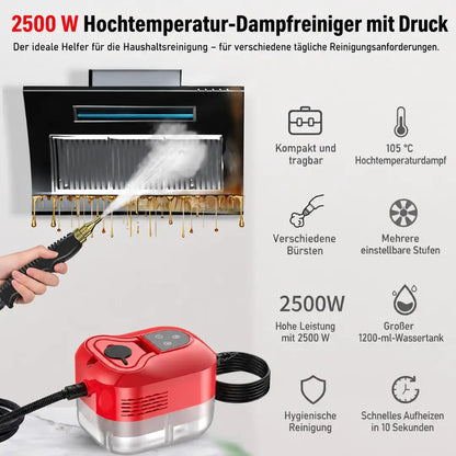 Draxory T6 Steam Cleaner, 2500W Handheld Steam Cleaner, High-Temperature Steam Cleaning Machine, Portable Steam Cleaner, 6-Speed Steam Cleaner, 3 Cleaning Brushes, for Kitchen Furniture, Bathroom