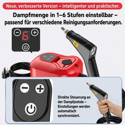 Draxory T6 Steam Cleaner, 2500W Handheld Steam Cleaner, High-Temperature Steam Cleaning Machine, Portable Steam Cleaner, 6-Speed Steam Cleaner, 3 Cleaning Brushes, for Kitchen Furniture, Bathroom