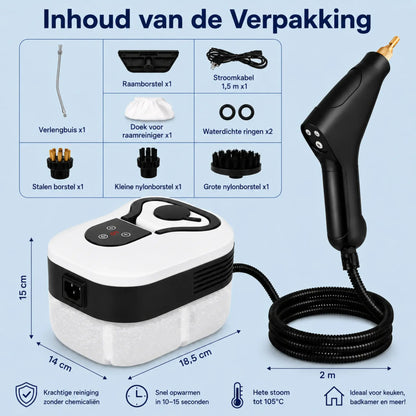 DRAXORY T2 2500W High Pressure Steam Cleaner – High-temperature steam cleaning machine for home use, ideal for cleaning air conditioners, kitchen range hoods, car interiors, and floors.