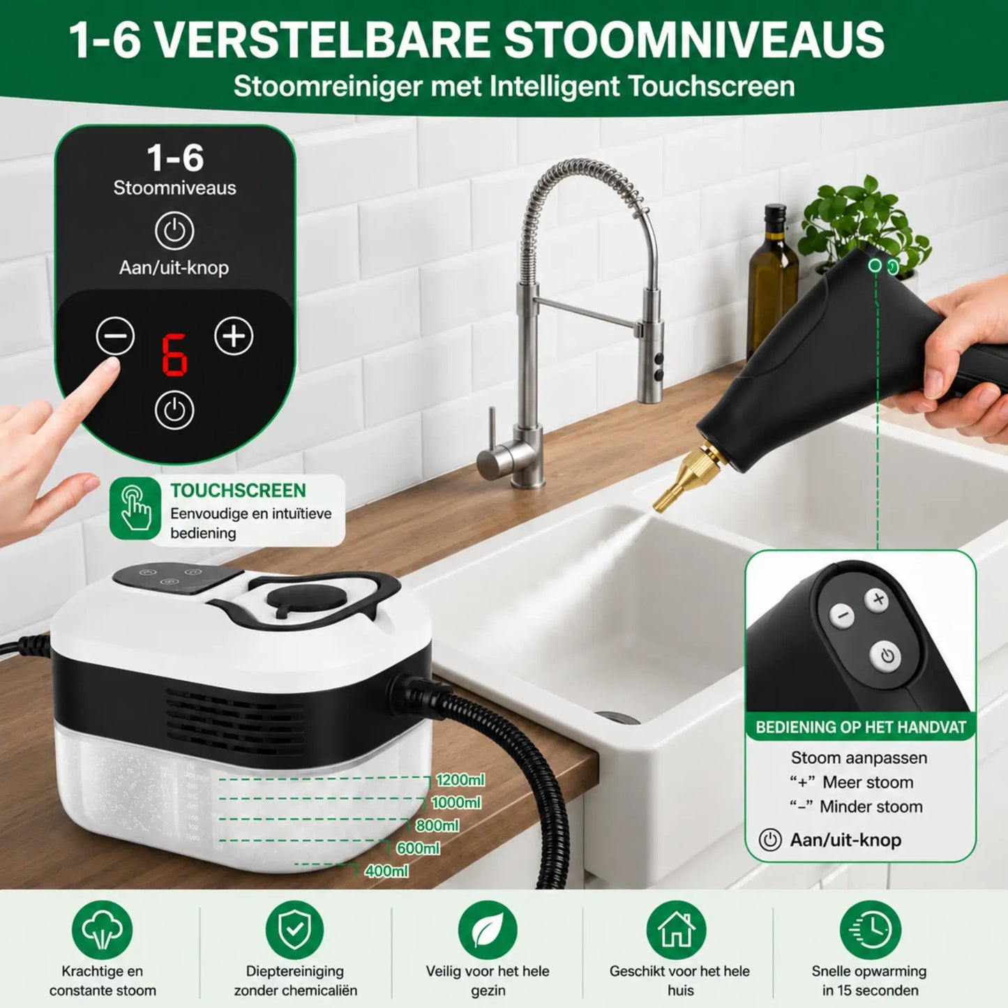 DRAXORY T2 2500W High Pressure Steam Cleaner – High-temperature steam cleaning machine for home use, ideal for cleaning air conditioners, kitchen range hoods, car interiors, and floors.