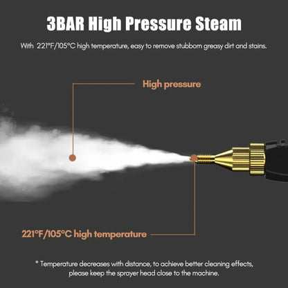 Draxory T3 2500W Handheld Steam Cleaner High Temperature Pressurized Steam Cleaning Machine Portable Car Steamer with Brush Heads