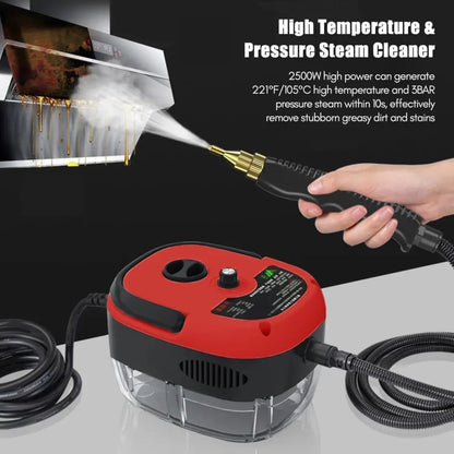 Draxory T3 2500W Handheld Steam Cleaner High Temperature Pressurized Steam Cleaning Machine Portable Car Steamer with Brush Heads