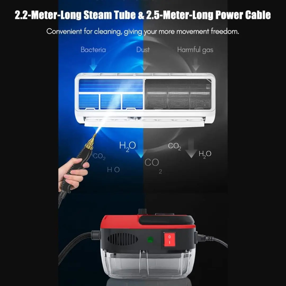 Draxory T3 2500W Handheld Steam Cleaner High Temperature Pressurized Steam Cleaning Machine Portable Car Steamer with Brush Heads