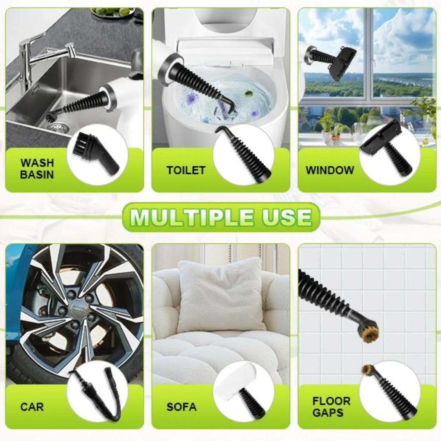 Draxory T29 Handheld Pressurized Steam Cleaner with 12 pcs Accessories, Steamer for Cleaning, Steam Cleaner for Home Use, Steamer for Cleaning Car, Furniture, Floor, Upholstery, Grout and Tile, Deep Gray