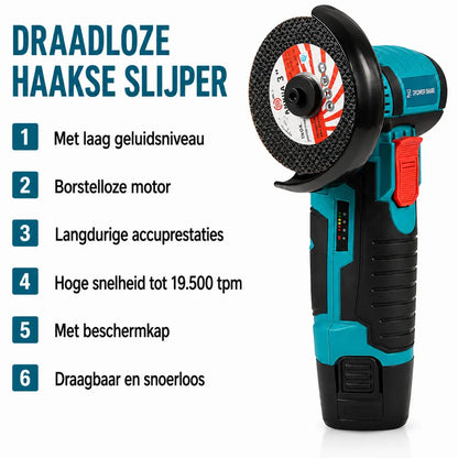 DRAXORY 12V Snoerloze Haakse Slijper Set – Snij-, Slijp- en Polijstgereedschap met Accu en Schijven