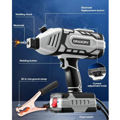 DRAXORY Portable Electric Welding Machine,110V Portable Welder Handheld with IGBT Inverter 5 Variable Current Adjustment, ARC Welder Gun, Fits for 3/32" Wire Rods