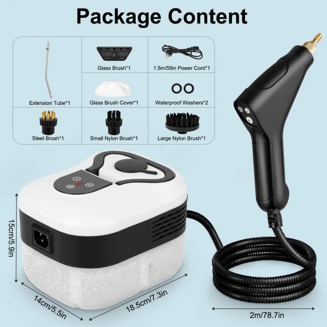 DRAXORY T2 2500W High-Pressure Steam Cleaner, High-Temperature Cleaning Machine for Home Air Conditioners, Kitchen Range Hoods, Car Interiors, and Floor Cleaning