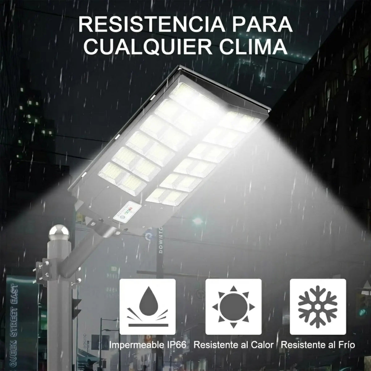 Lámpara Solar LED de Exterior 450,000 Lúmenes – Luminaria de Seguridad con Sensor de Movimiento (3 Modos) y Control Remoto, Impermeable IP65 para Patio, Entrada, Garaje y Jardín